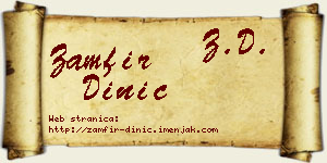 Zamfir Dinić vizit kartica